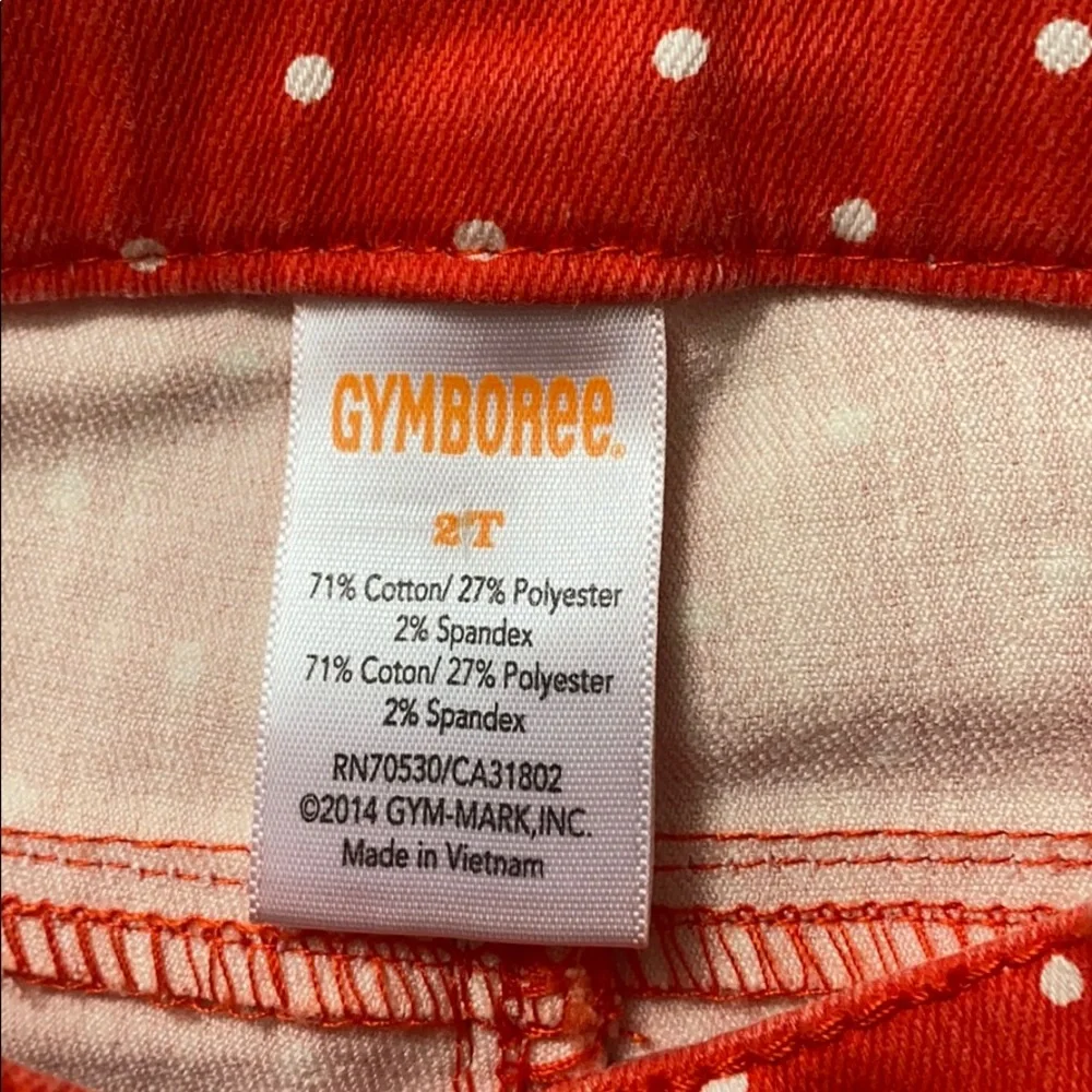 Gymboree | orange white polka dots jeans | 2T